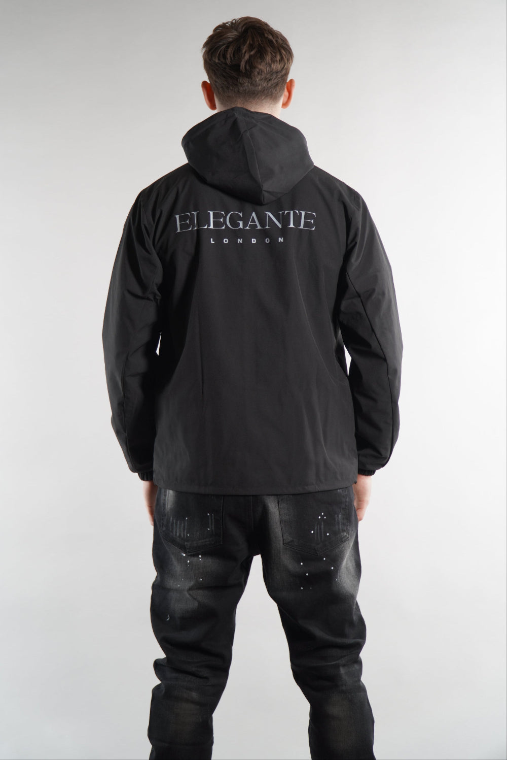 Men's Elegante black Tracksuit Jacket, a waterproof jacket, stylish sportswear, designer streetwear, windbreaker for men