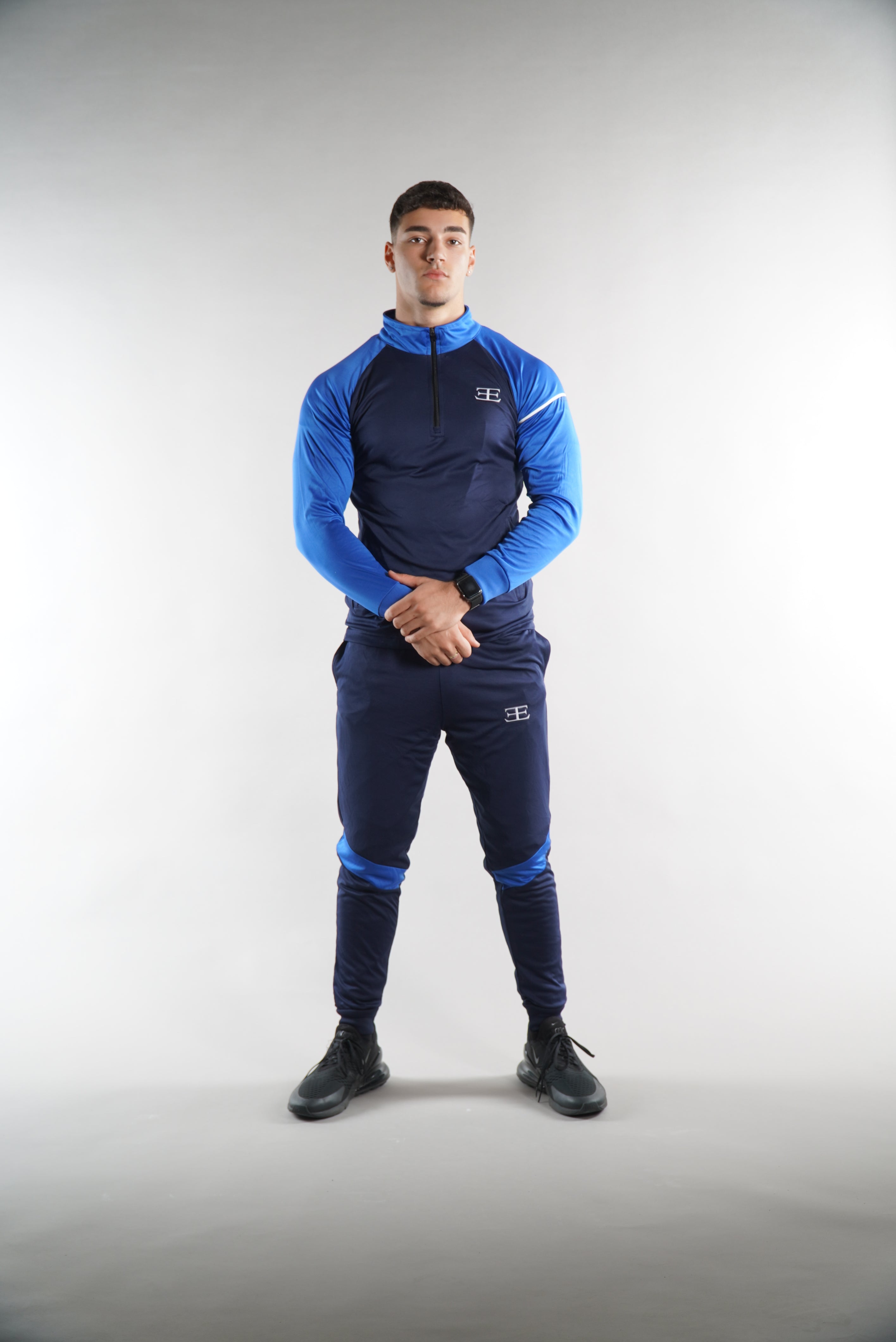Men's Elegante blue tracksuit top and joggers, sportswear, activewear, gym wear