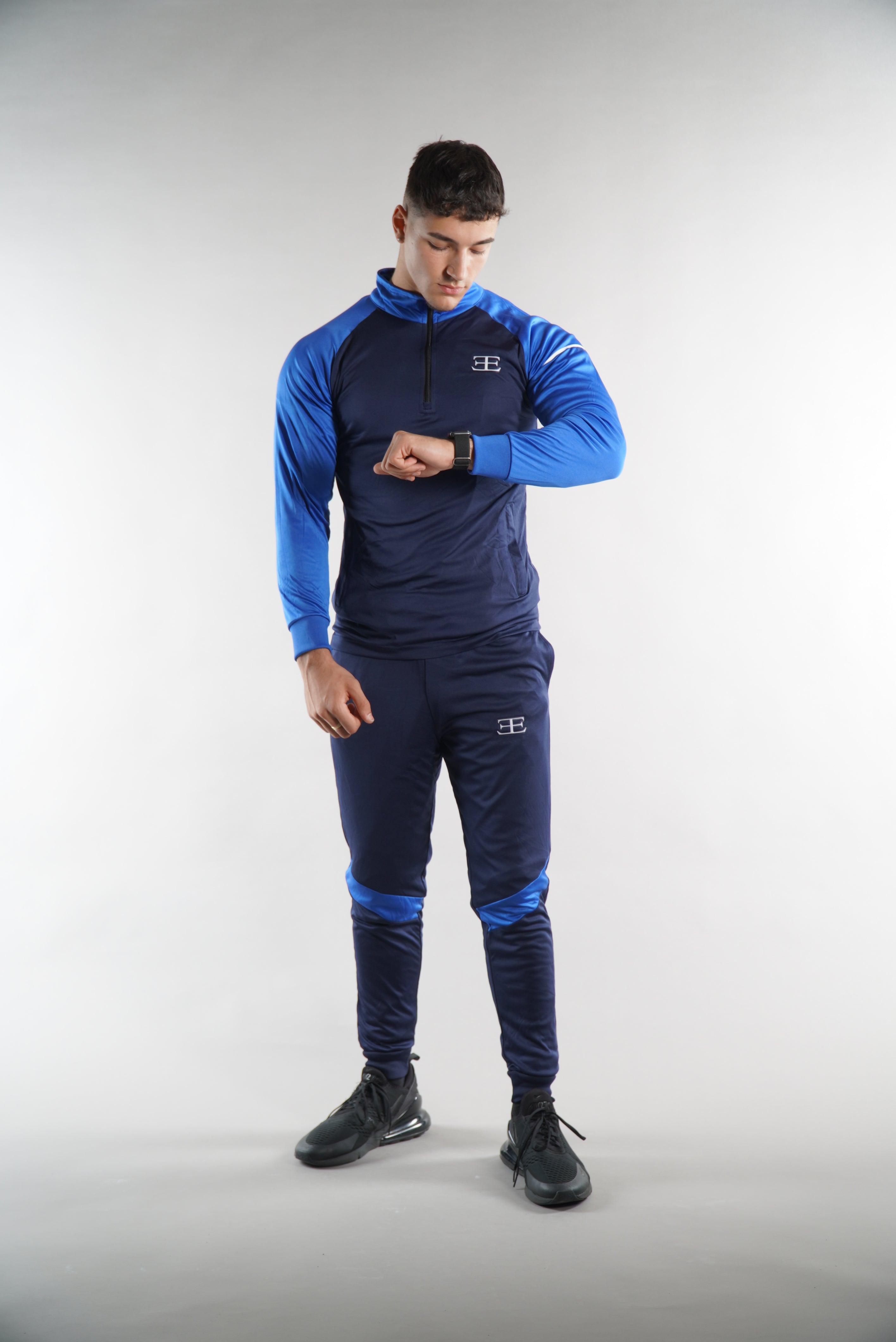 Men's Elegante blue tracksuit top and joggers, sportswear, activewear, gym wear