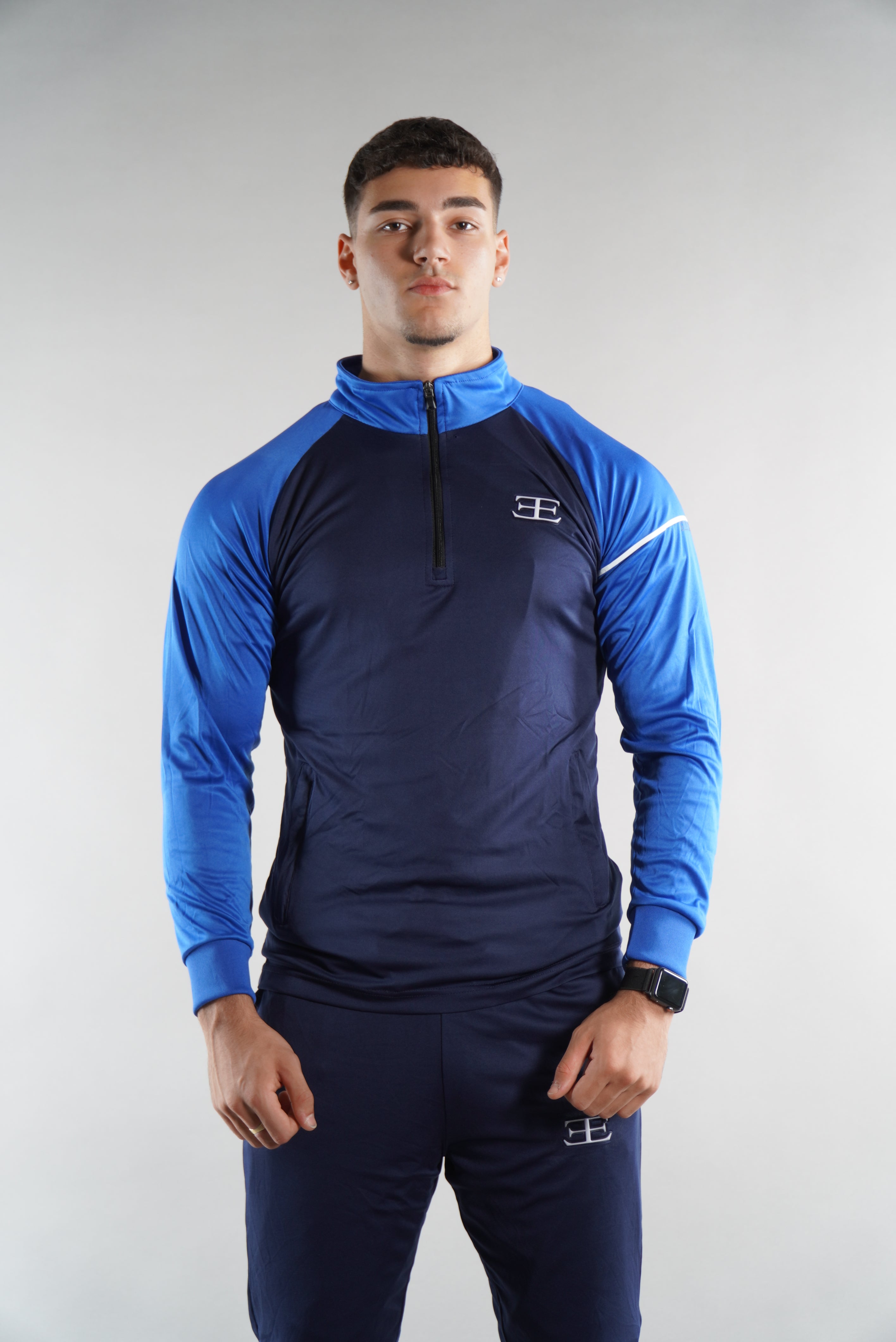 Men's Elegante blue tracksuit top, sportswear, activewear, gym wear