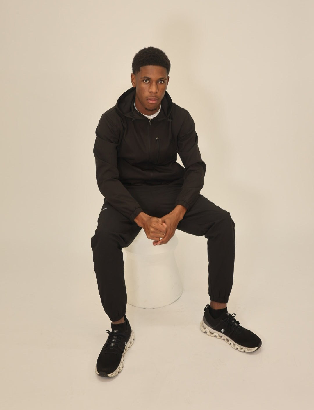 Mens black tracksuit joggers set