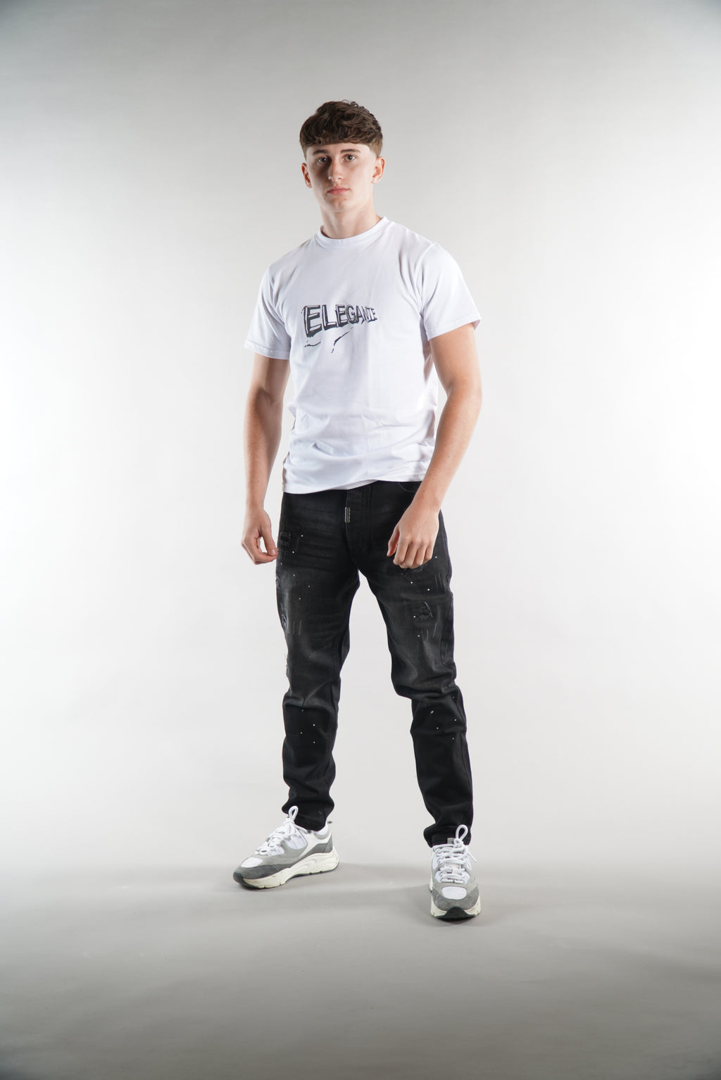 Men's Elegante gym T-Shirt in white, activewear, mens gym clothing