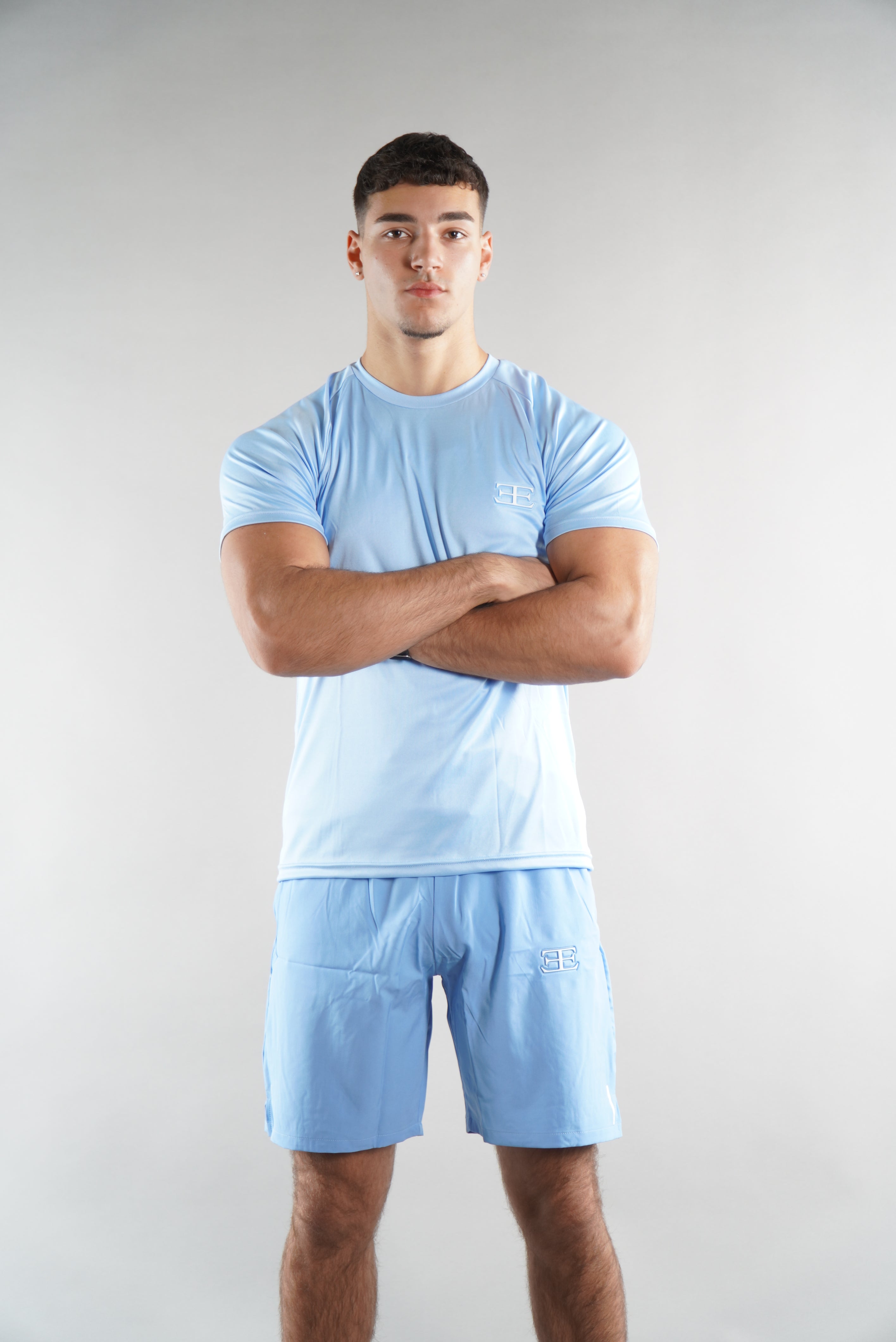 Men's Elegante gym T-Shirt in sky blue, activewear, mens gym clothing