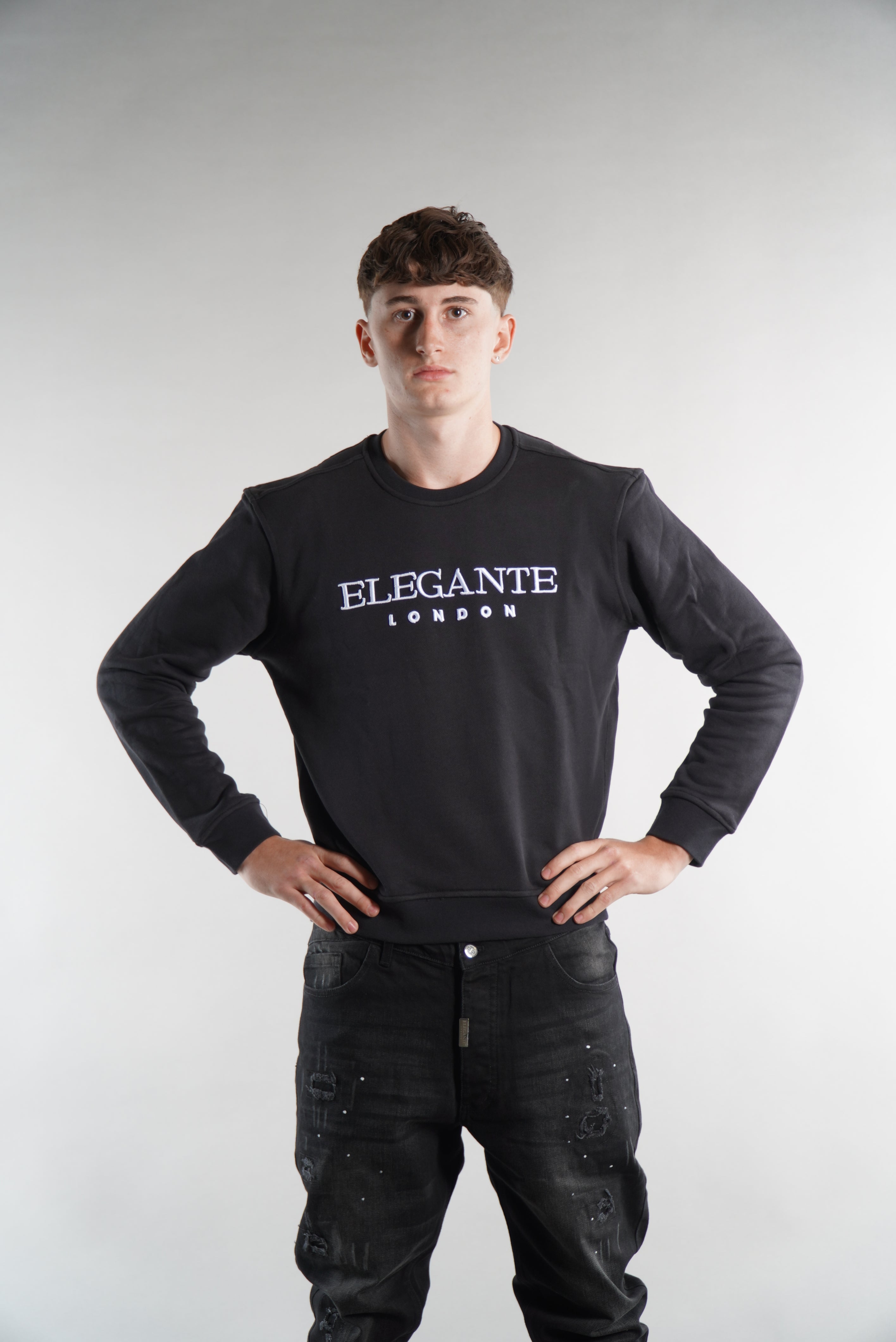 Mens black jumper, designer sweatshirts, mens clothing