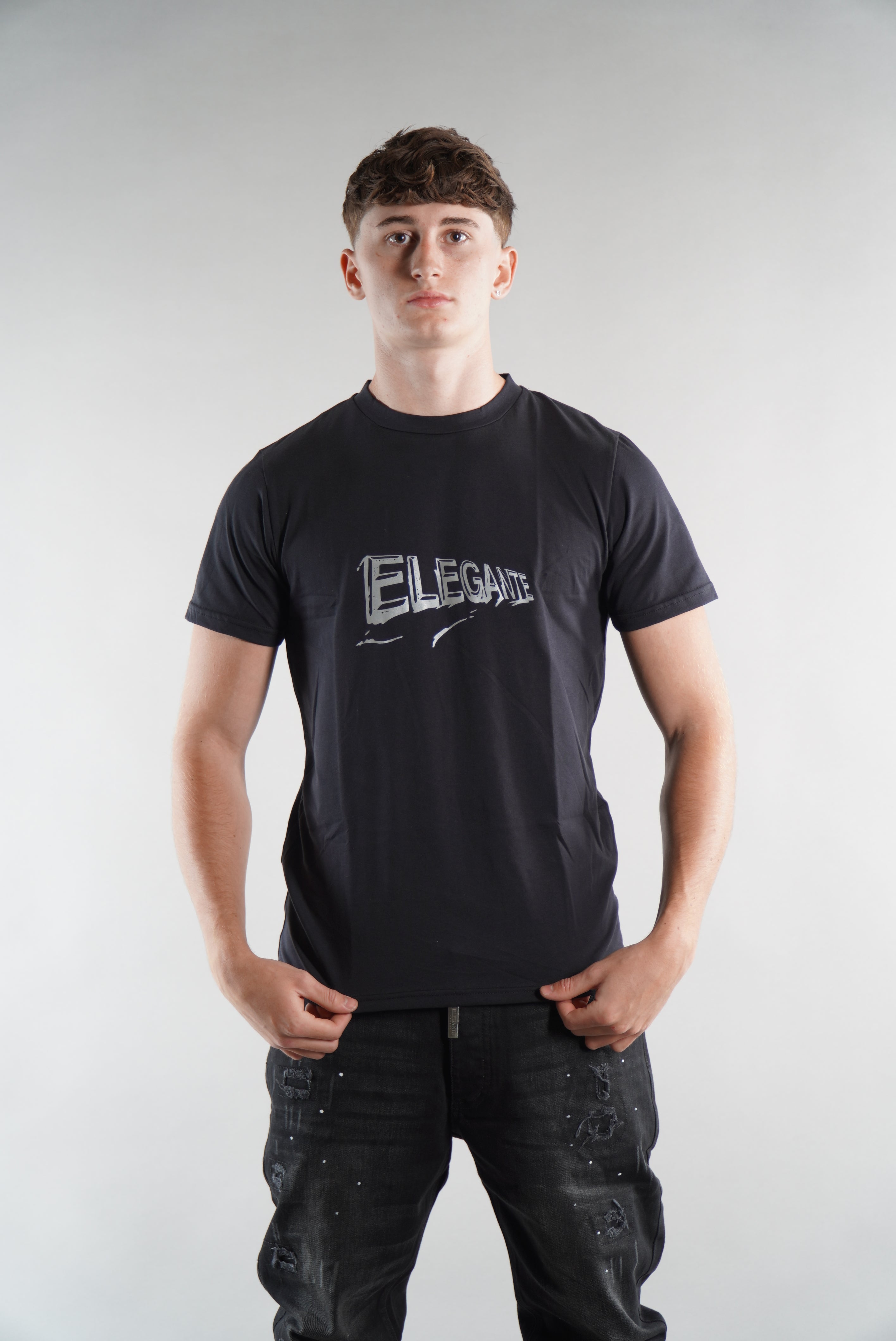 Men's Elegante gym T-Shirt in black, activewear, mens gym clothing