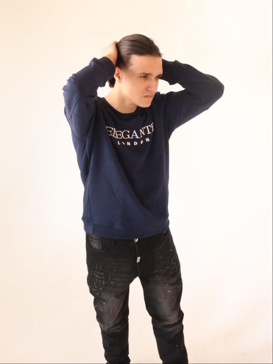 Urban Navy Luxe Sweatshirt Streetwear For Men