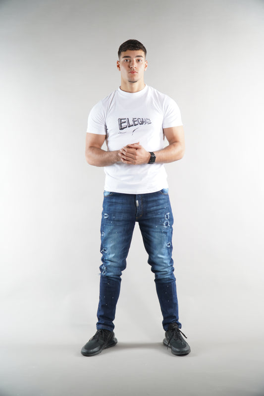 Men's Blue Elegante Denim Designer Jeans