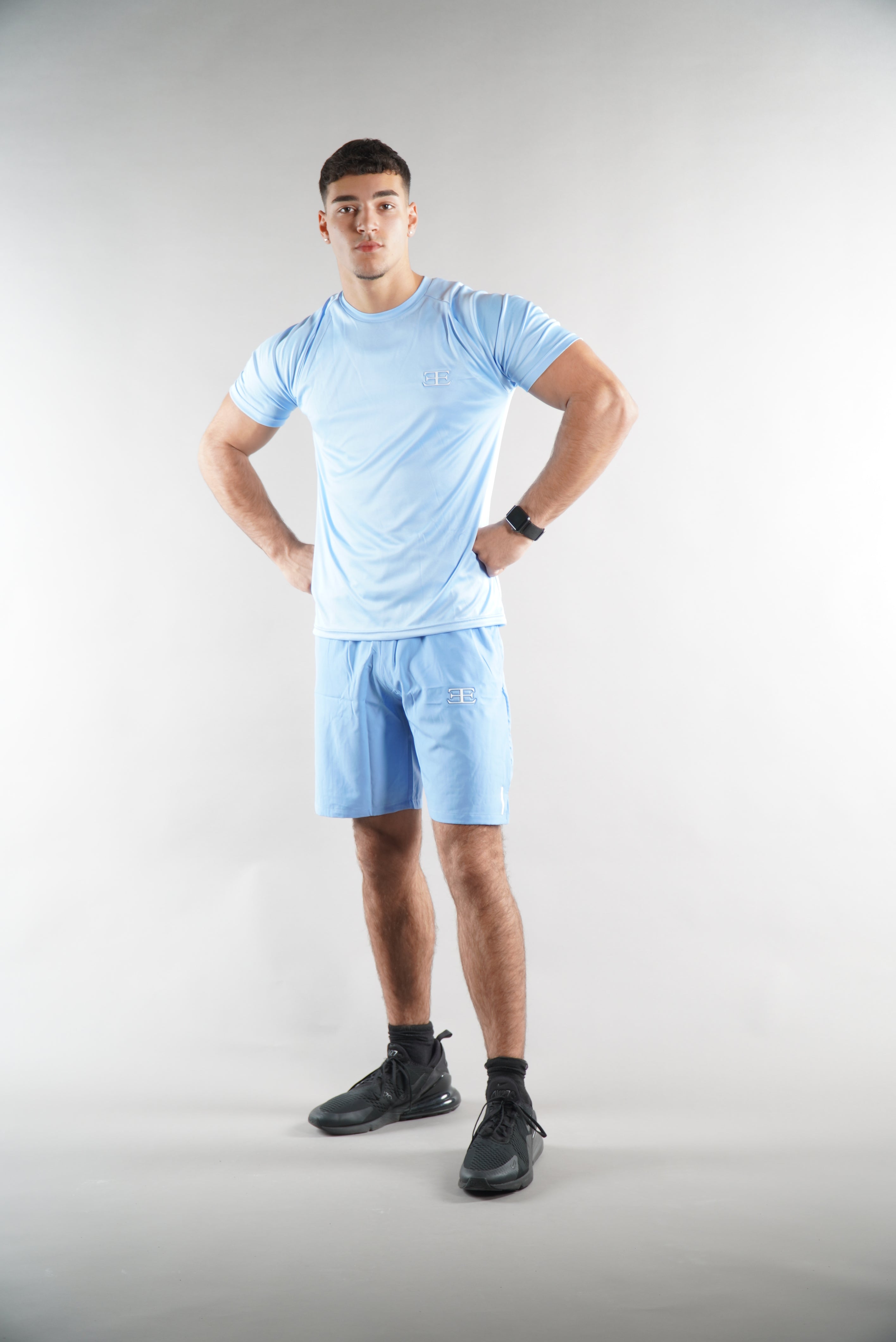 Men's Elegante gym T-Shirt in sky blue, activewear, mens gym clothing