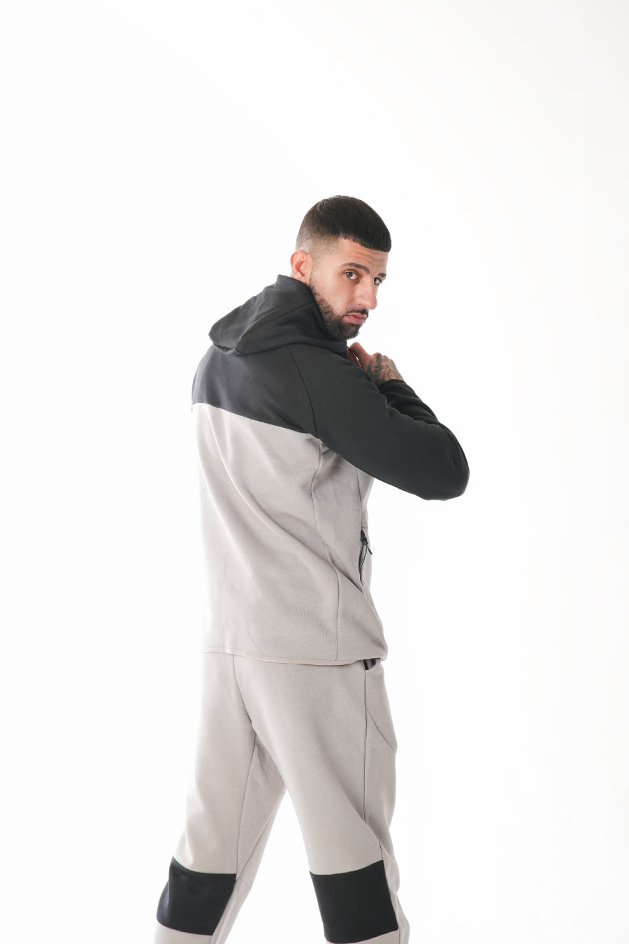 Arctico Black Greige Tracksuit Hoodie