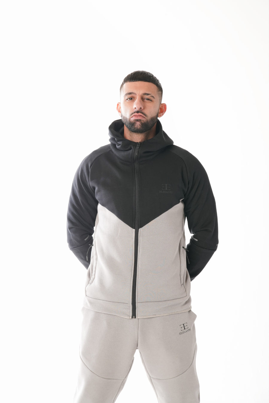 Arctico Black Greige Tracksuit Hoodie