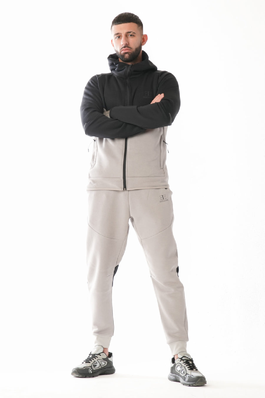Arctico Black Greige Tracksuit Joggers