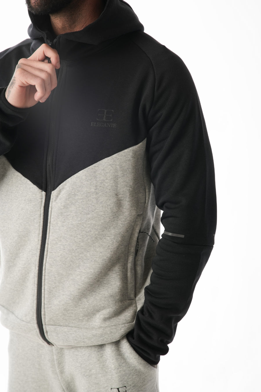 Arctico Black Hazel Grey Tracksuit Hoodie