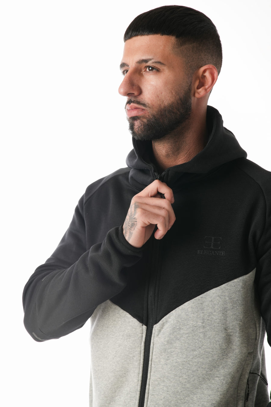 Arctico Black Hazel Grey Tracksuit Hoodie