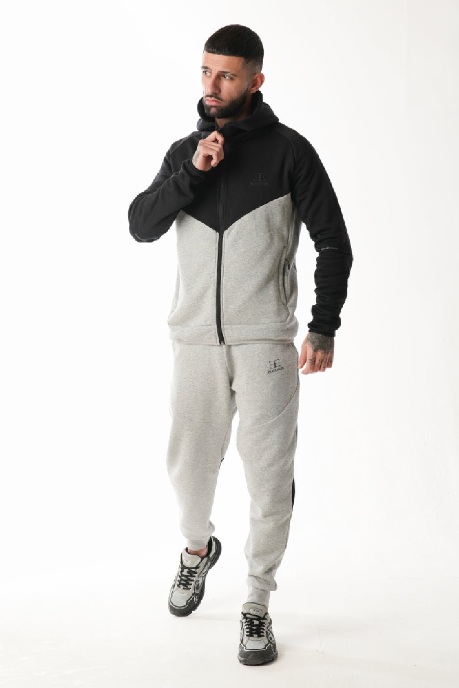 Arctico Black Hazel Grey Tracksuit Hoodie