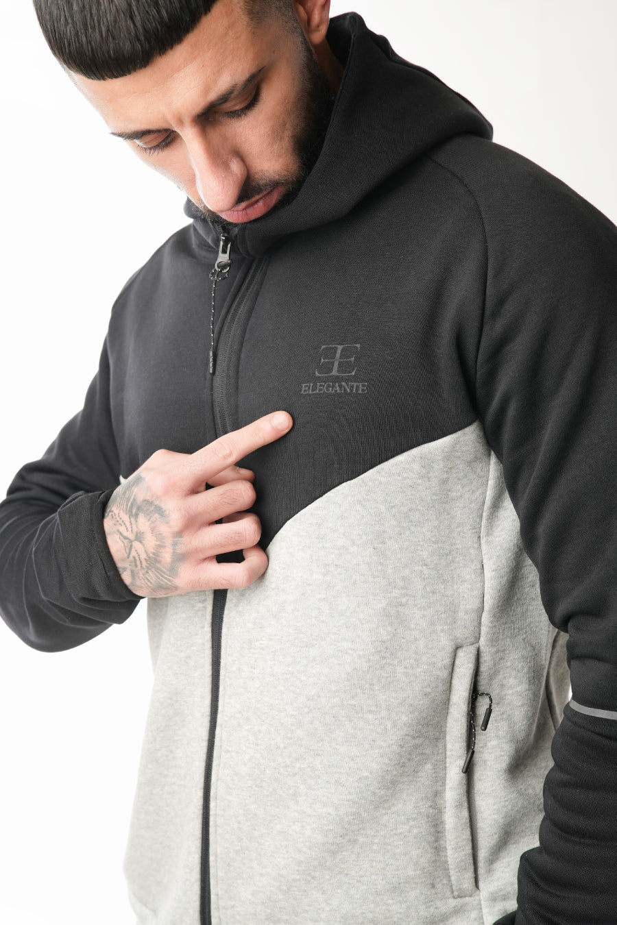 Arctico Black Hazel Grey Tracksuit Hoodie