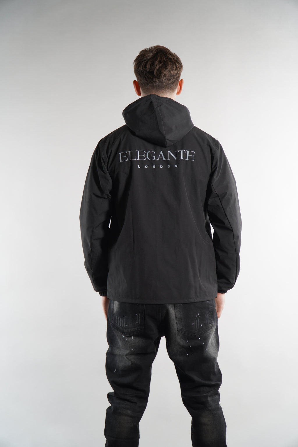 Men's Elegante black Tracksuit Jacket, a waterproof jacket, stylish sportswear, designer streetwear, windbreaker for men