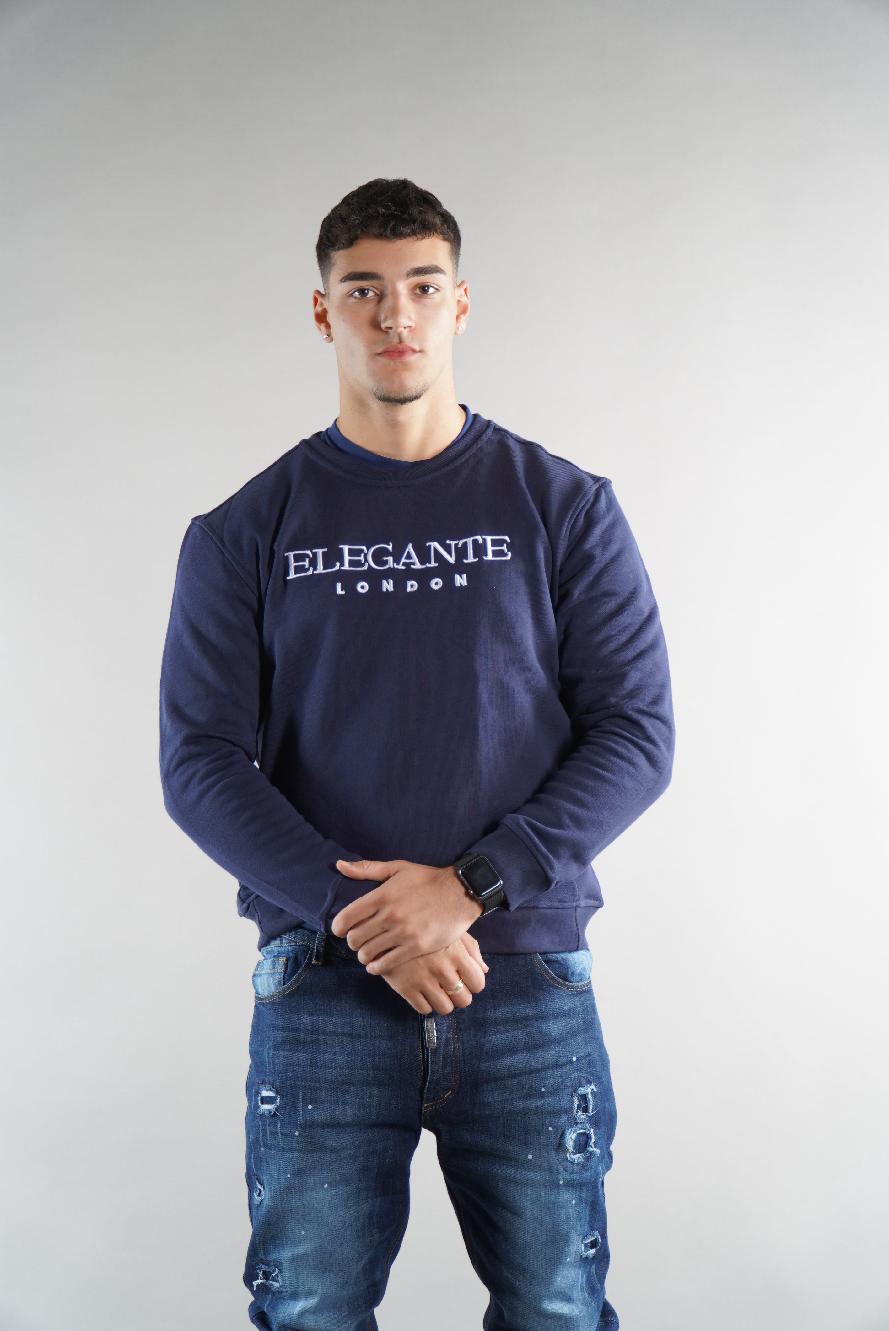 Mens navy jumpers, designer sweatshirts, mens clothing