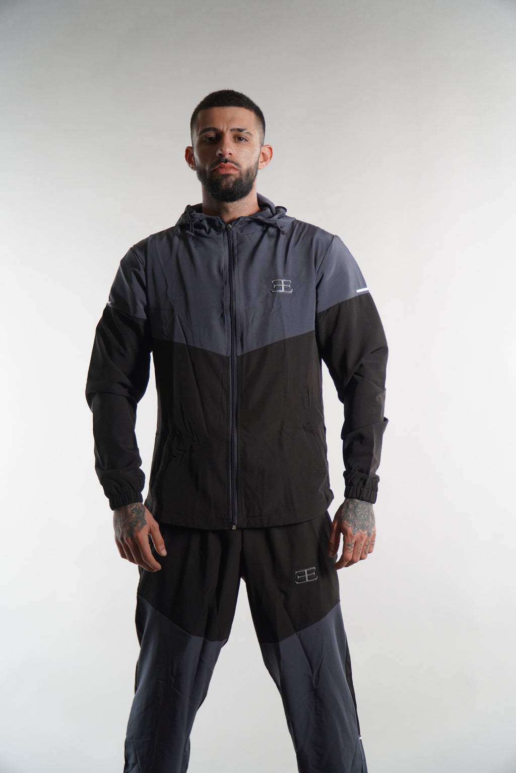Men's Black Grey Joggers, Men's Elegante Clothing, Sportswear Joggers Tracaksuit, JD Sports mens streetwear urbanwear, tracksuit bottoms, tracksuit set
