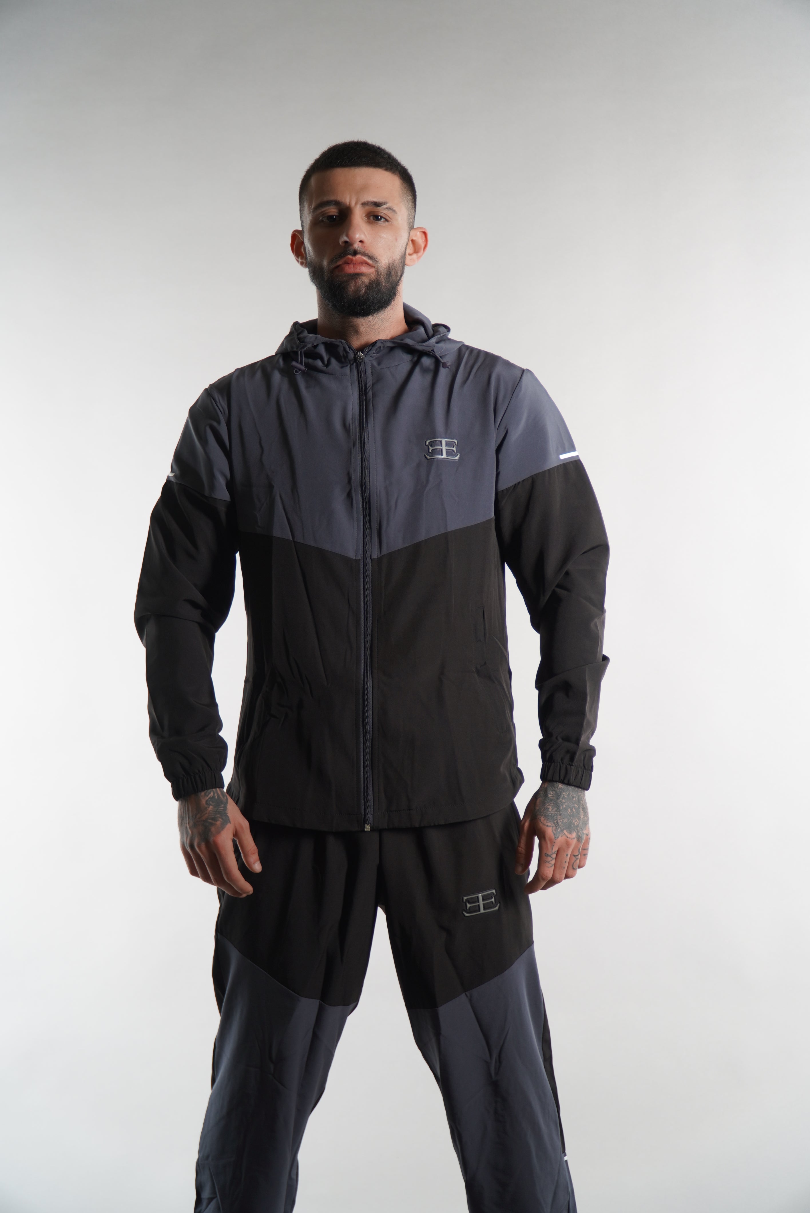Men's Black Grey Joggers, Men's Elegante Clothing, Sportswear Joggers Tracaksuit, JD Sports mens streetwear urbanwear, tracksuit bottoms, tracksuit set