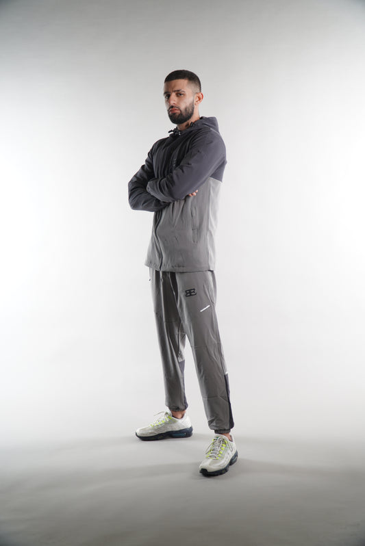 Men's Elegante Tracksuit jacket with hood in grey, JD sports jackets, activewear, mens street clothing
