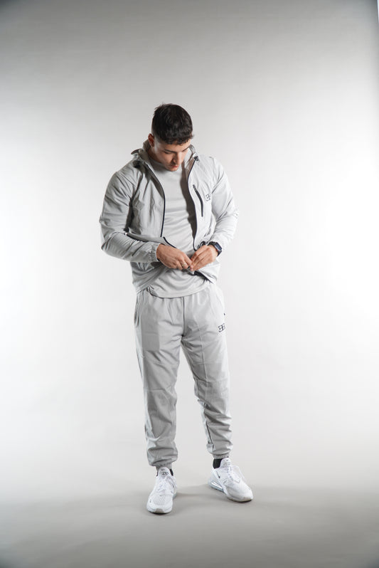 Men's Elegante Tracksuit jacket with hood in silver, JD sports jackets, activewear, mens street clothing