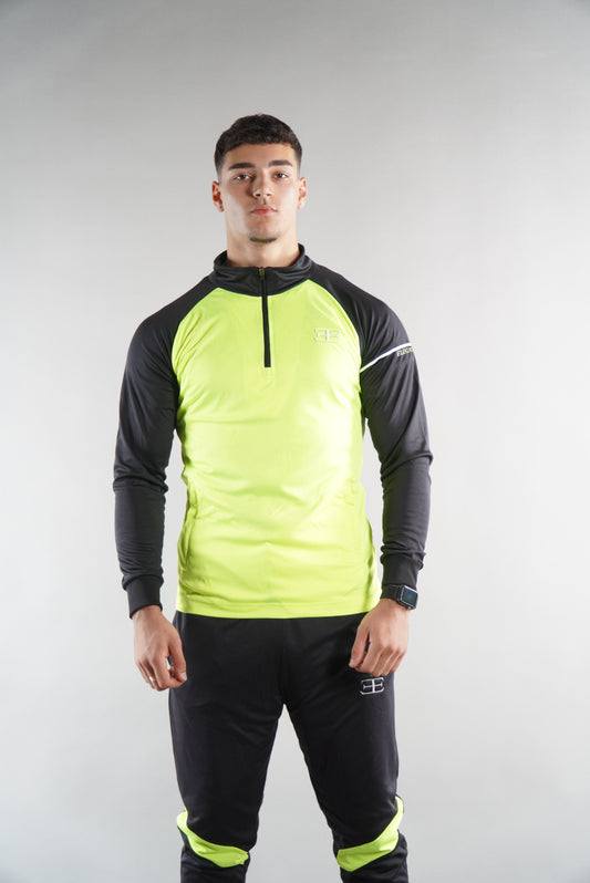 Stryda Neon Green Black 1/4 Zip Top
