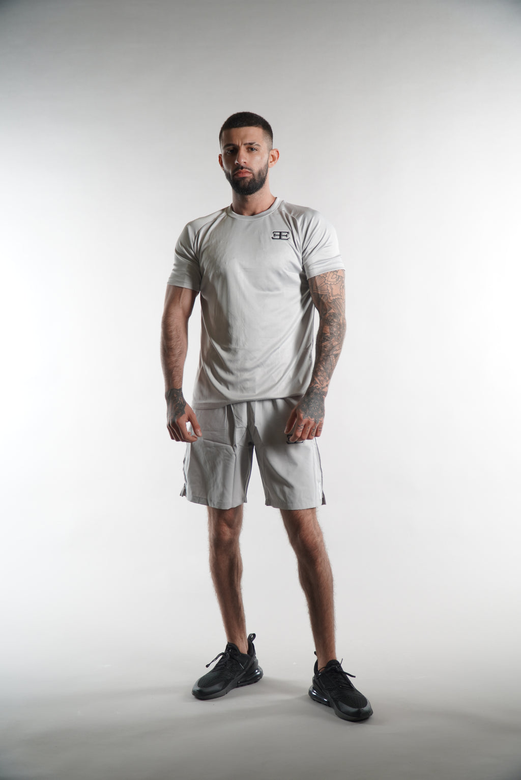 Men's Elegante Silver Grey Gym Shorts activewear for men