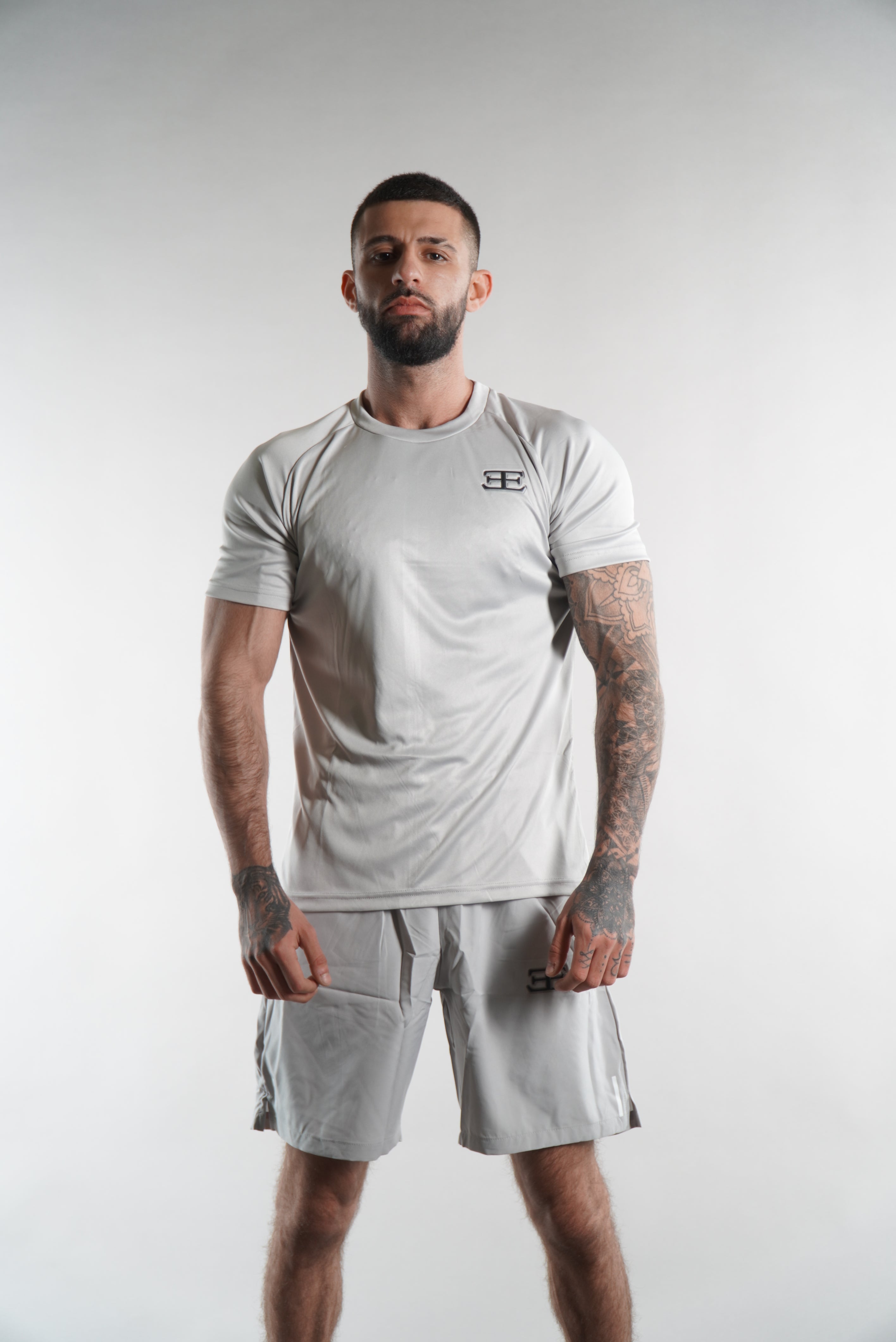 Men's Elegante Silver Grey Gym Shorts activewear for men