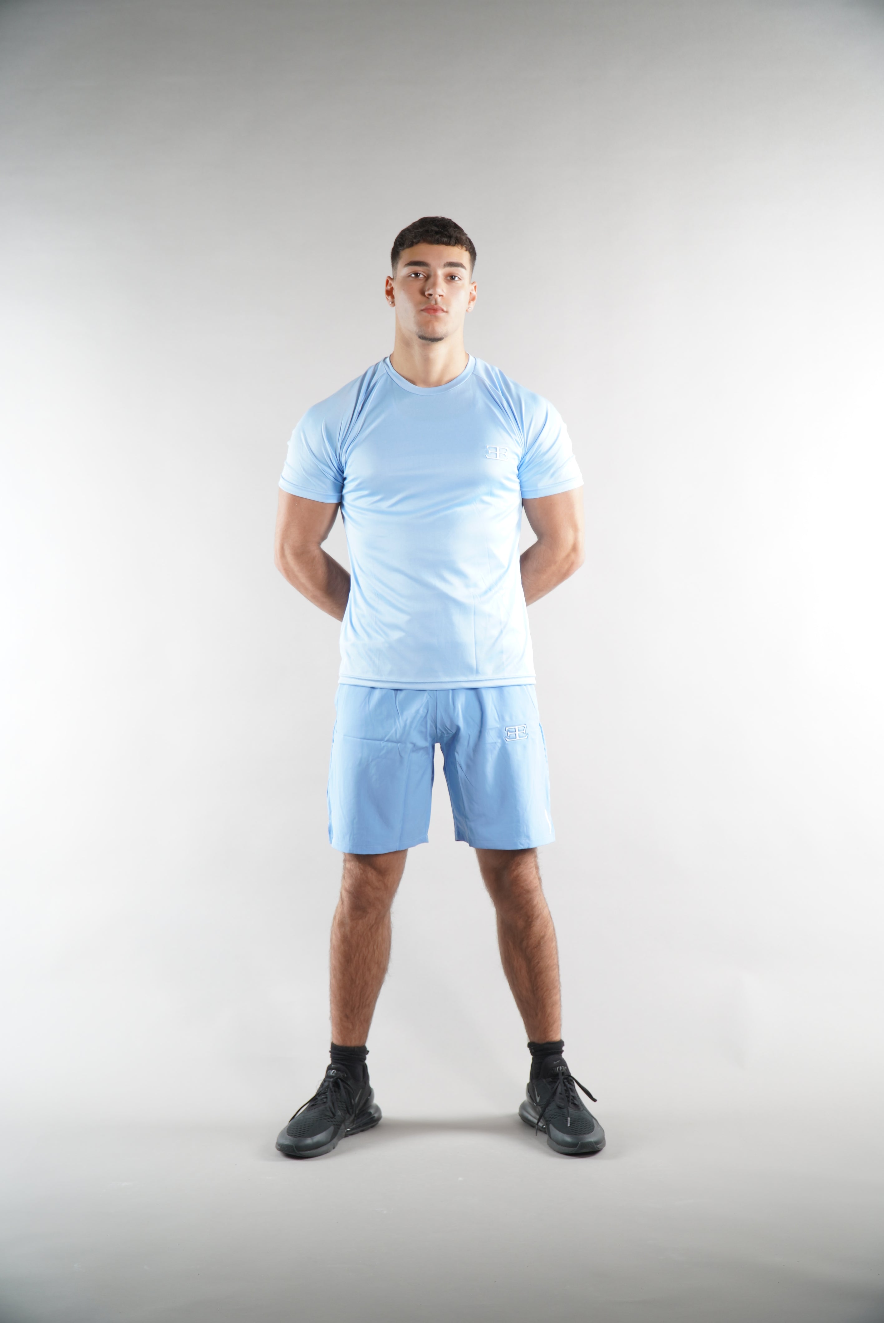 Men's Elegante Sky Blue Gym Shorts, activewear for men, jd sports, sportswear