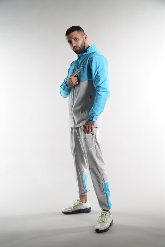 Men's Elegante Tracksuit jacket with hood in sky blue, JD sports jackets, activewear, mens street clothing