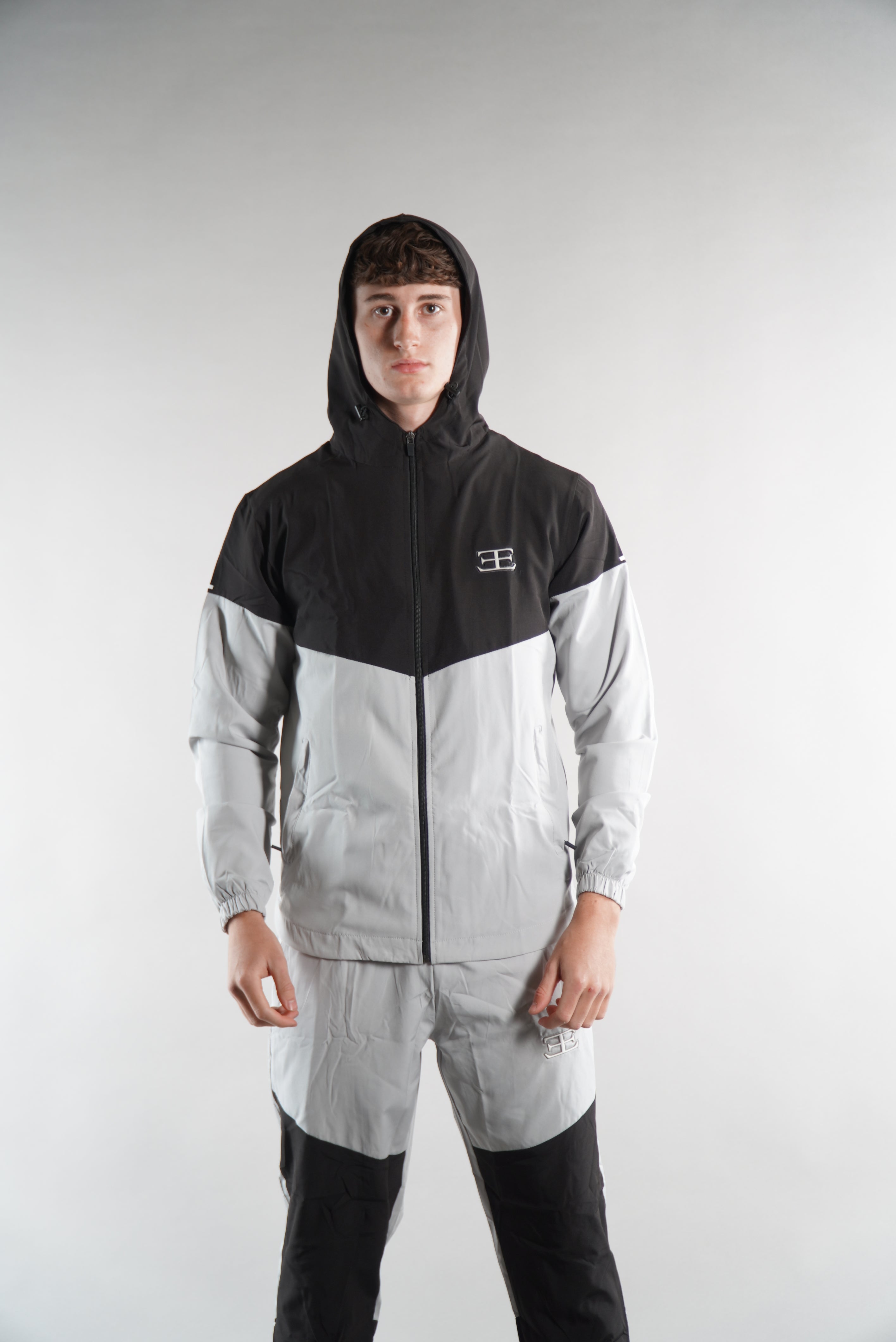 Men's Black Grey Joggers, Tracksuit sets, Sportswear Joggers & jacket with hood, JD Sports mens activewear, tracksuit bottoms, tracksuit set