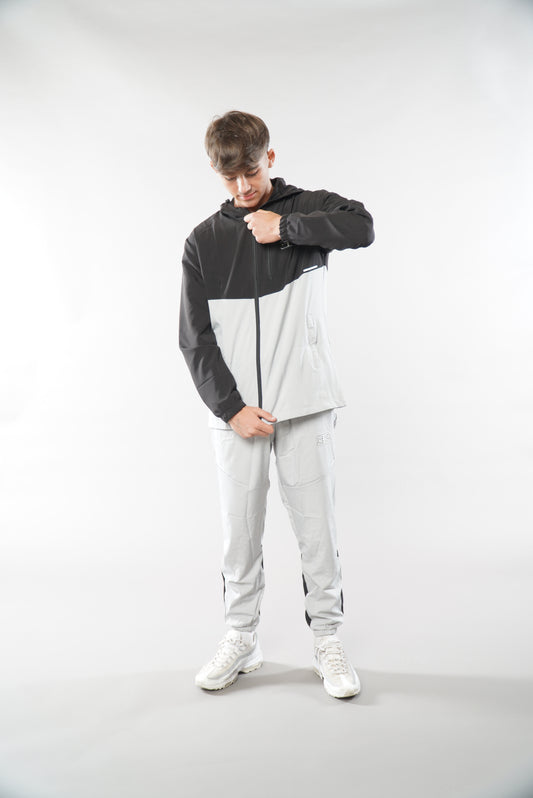 Men's Elegante Tracksuit jacket with hood in grey, JD sports jackets, activewear, mens street clothing