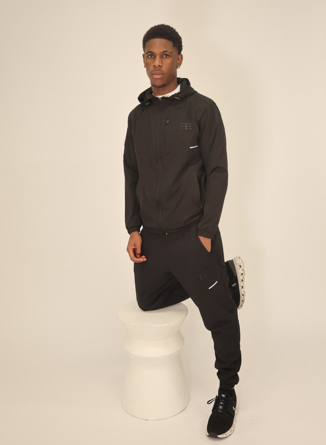 Mens black tracksuit joggers