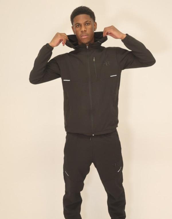 Mens black tracksuit hoodie and joggers